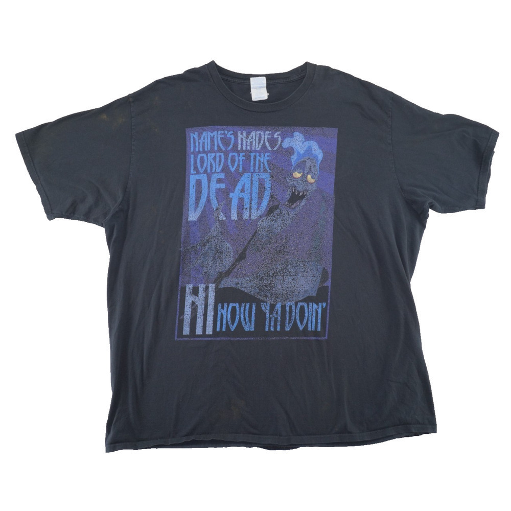 Vintage Disney Hades Lord of the Dead T Shirt 90s Villain Graphic Black 3XL